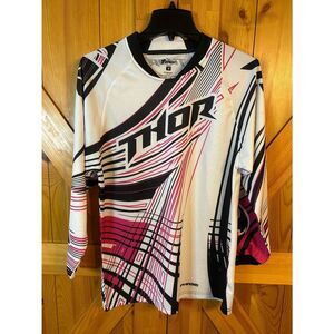 Thor Phase White Pink Black Motorcross Long Sleeve Jersey Size Small READ (8911)